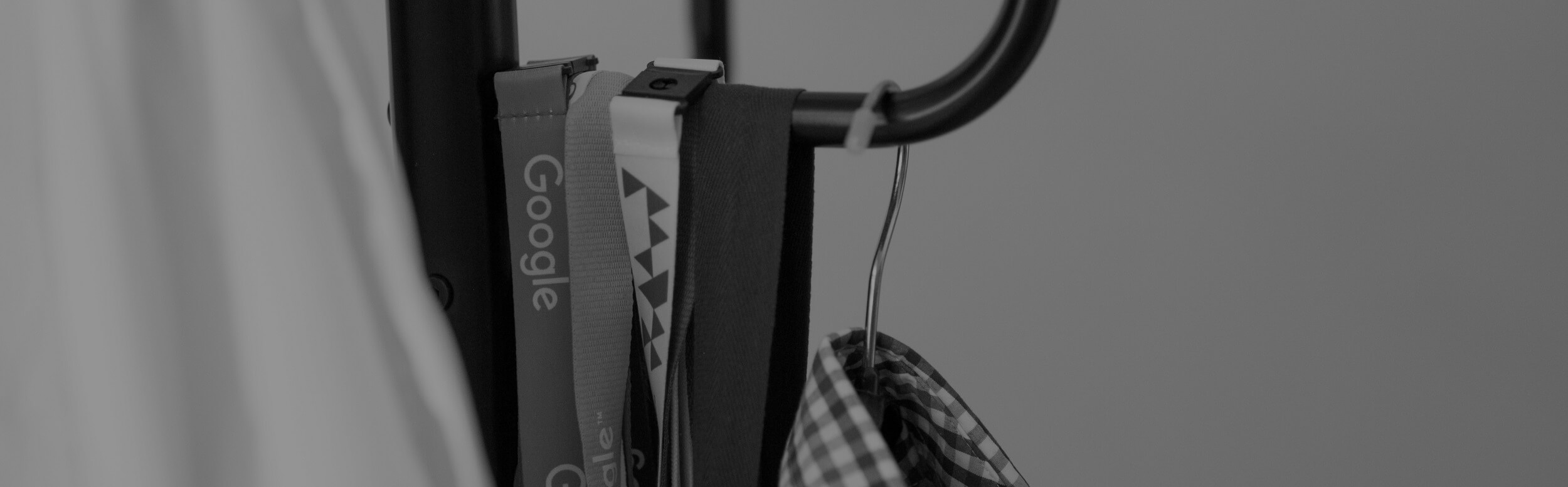 Hanger with labels and shirt