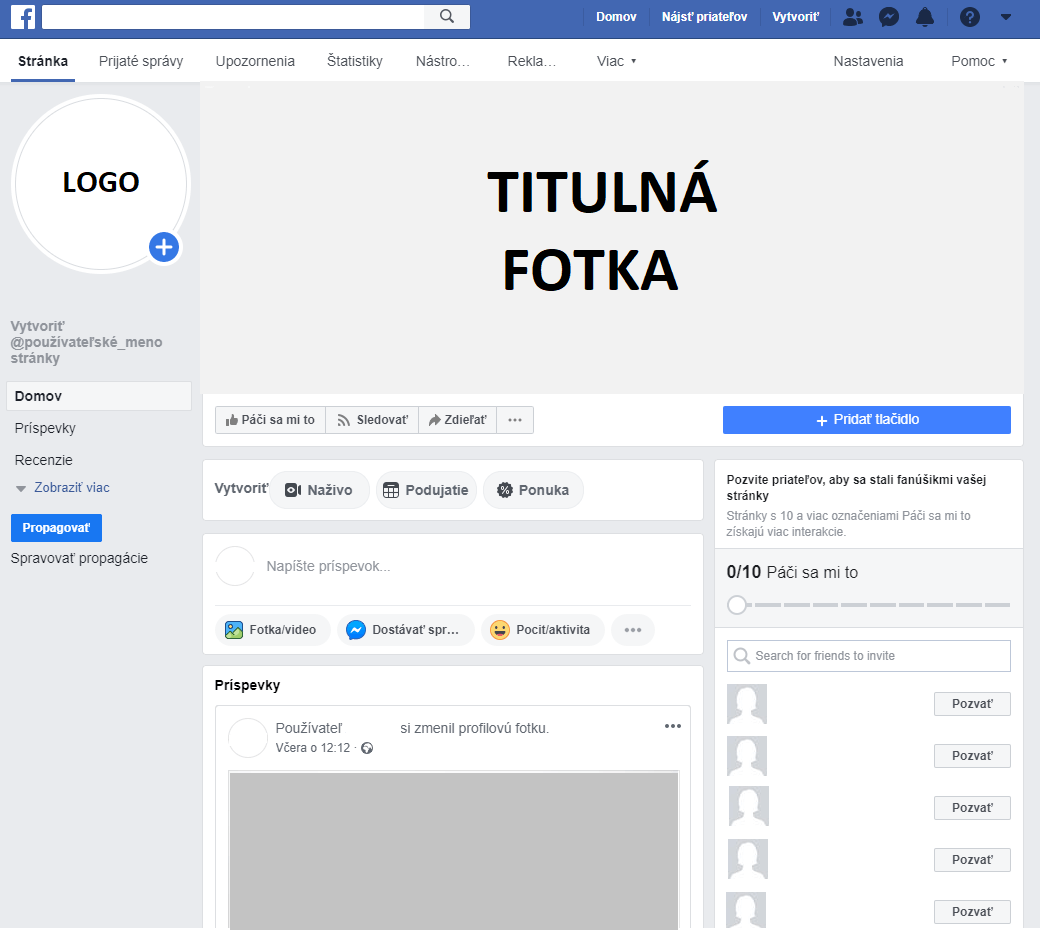 Facebook firemný profil