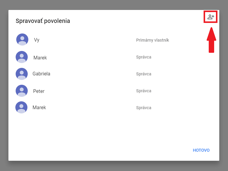 Google Moja firma pridanie používateľa