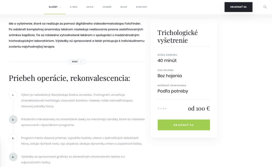 Podstránka kliniky estetickej medicíny Podstránka kliniky estetickej medicíny